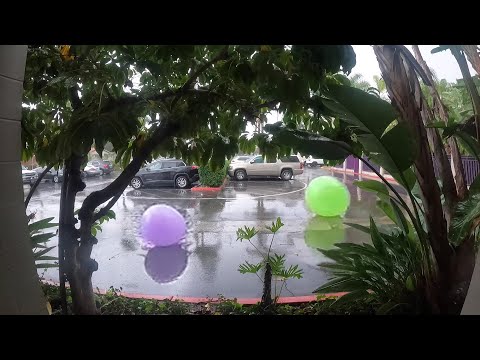 ASMR Water Balloons Relax In Rain ASMR 🌧️  *guided description* ( white noise stream )