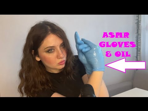 ASMR Massage Your Face With Blue Gloves and Oil | Relaxing Wet and Sticky Sounds | Tingles 💋❤️❤️
