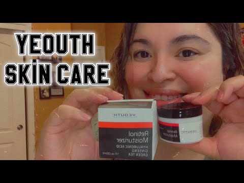 ASMR| Reviewing Yeouth Retinol moisturizer+ doing my night time routine 🧖🏼‍♀️😴