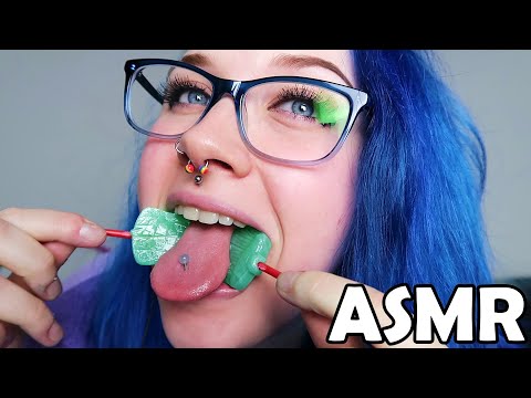 ASMR Double Lollipops [Green Apple Dip N Lick]🍏🍭