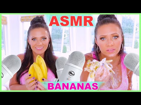 ASMR Bananas and Whip Cream Messy Eating Funny and Silly