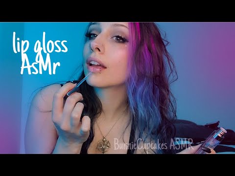 ASMR Trying All My Lip Gloss On Me And YOU | kisses, mouth sounds, tapping, personal attention