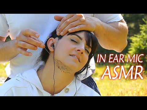 ASMR Ear Massage and Brushing, In Ear Microphones, Nature Sounds