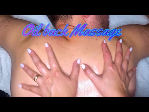 ASMR Back MASSAGE with OIL, Treatment  for INSOMNIA ,relaxation ,ambience