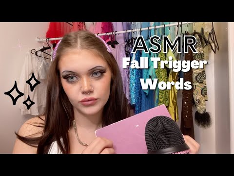 ASMR | Fall / Halloween Trigger Words ! With Hand Movements, Mouth Sounds, & Tapping 🧡