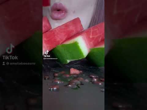 Juicy watermelon eating sounds 🍉 #eatingsounds #eating #eatingasmr