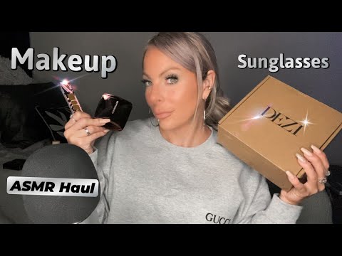 ASMR | Makeup Haul & Dezi Sunglasses Unboxing (Desi Perkins Brand)