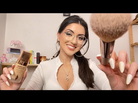 ASMR Doing Your Makeup With New Products 💞 (high end makeup application on you & me) 💗
