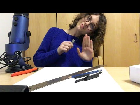 Charcoal Line Drawing ASMR | White noise and Whispers