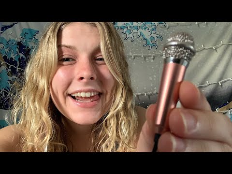 ASMR│Repeating Trigger Words + Mic Brushing and Hand Movements ♡
