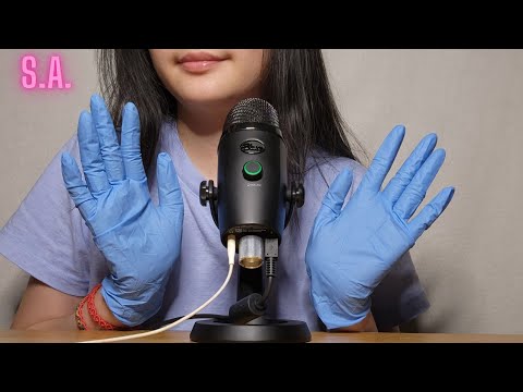 Asmr | Playing with Blue Gloves Sounds (NO TALKING) #1
