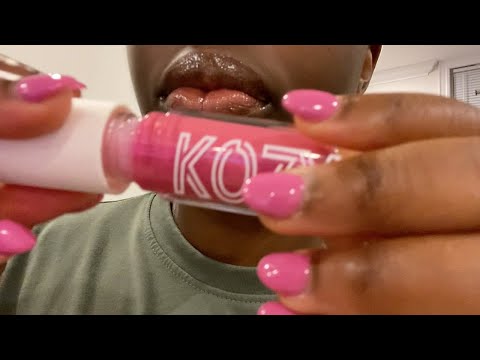 Asmr Upclose Lipgloss application Mouth sounds and Inaudible triggers 🤍🤍