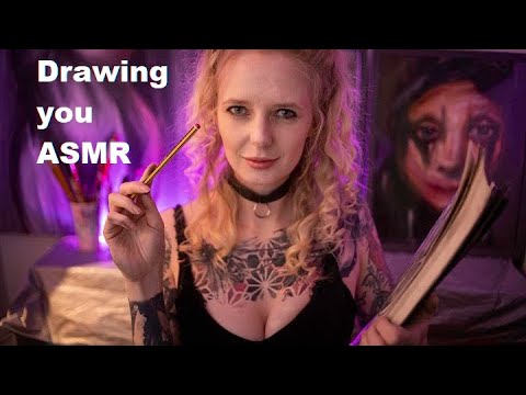 ASMR Drawing You For Relaxation / Personal Attention, Face Tracing, RP, Pencil