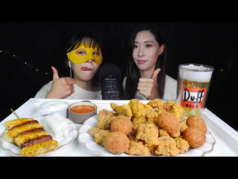 ASMRㅣ자매먹방ㅣ뿌링클 특집 (ft. 소떡소떡, 치즈볼)ㅣBburinkle Fried Chicken, Sodduksodduk, Cheese Ball Mukbang