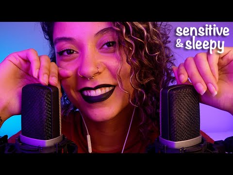 *SLEEPY & SENSITIVE* Close, Ear to Ear Background ASMR (book sounds, tapping, mermaid brush, & more)