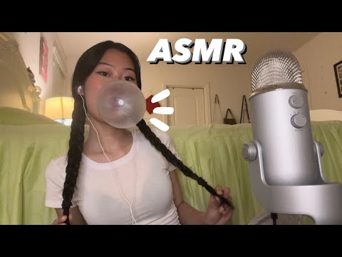 ASMR bubble gum chewing & bubble blowing