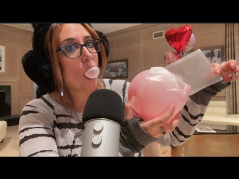 ASMR Balloons and Gum *sticky popping triggers* part 1