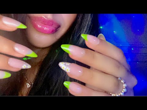 ASMR~ Tingly Mouth Sounds + Tapping w/ Long Nails (Fast & Slow)