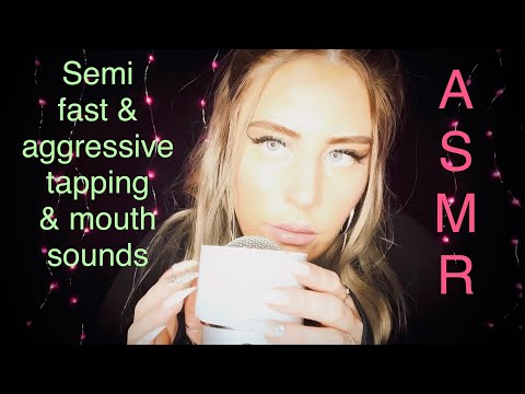ASMR✨Semi fast & aggressive tapping/scratching with mouth sounds for sleep & tingles✨ #asmr #sleep