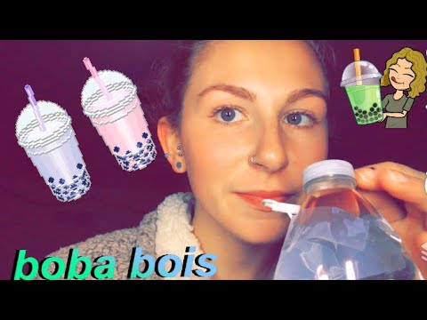 ASMR- eating boba/bubble tea, whispering