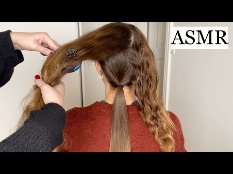 ASMR | *SATISFYING* Hair Sectioning & Straightening 🤎 (hair play, brushing, spraying, no talking)