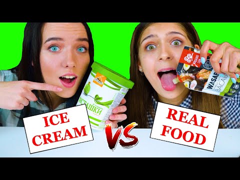 ASMR REAL FOOD VS ICE CREAM SMOOTHIE CHALLENGE | EATING SOUNDS LILIBU