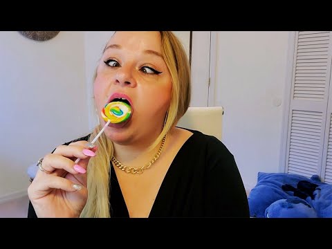 ASMR | Multicolored, Fruit Flavored Lollipop!! | WET Intense Mouth Sounds | Slurp and Crunch!