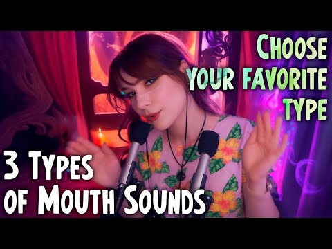 ASMR 3 Types of Mouth Sounds 💎 Tongue Fluttering, Gentle Mouth Sounds and Tk Tk with Echo
