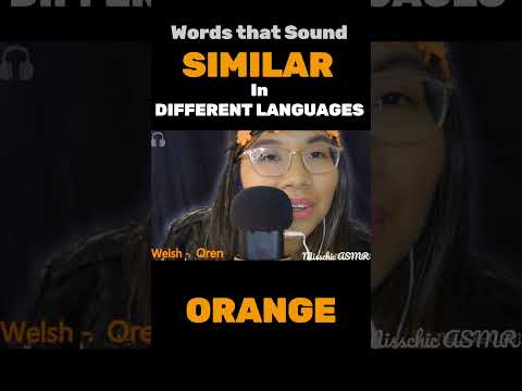 ASMR WORDS THAT SOUND SIMILAR IN DIFFERENT LANGUAGES - ORANGE (Soft Speaking) 🧡🟠 #Shorts