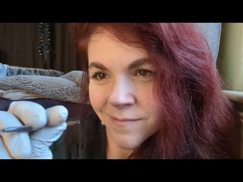 ASMR - Cleaning Off Your Ears - Scraping Sounds and Soft Speaking