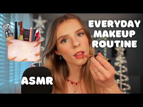 ASMR | My Everyday Makeup Routine 💄 (Tapping, Whispers & Mouth Sounds) *tingly*