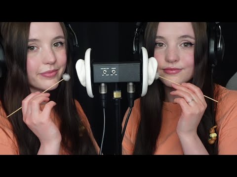 [ASMR] Twin Mouthsounds, breathing and bamboo fluffs