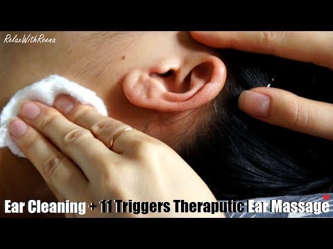 ASMR Ear Cleaning REAL PERSON + 11 TRIGGERS THERAPUTIC Ear Massage!! (SOUND THERAPY + VISUALS)