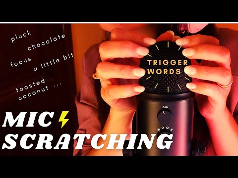 ASMR - Fast MIC SCRATCHING with up close whisper TRIGGER WORDS | ECHO for 100% tingles