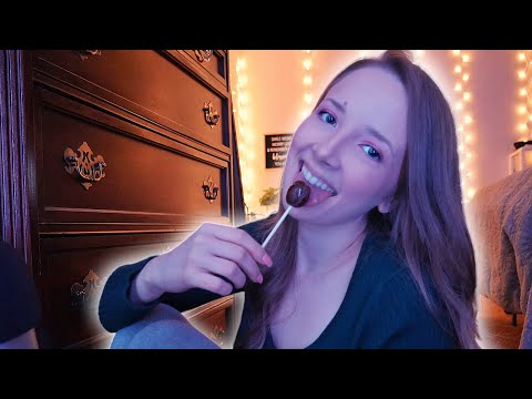 ASMR Intense Mouth Sounds Lollipop With Hand Movements + Gentle Whispers