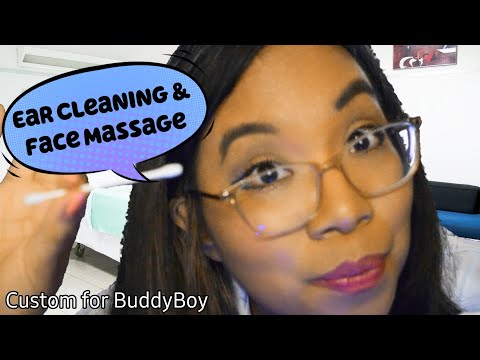 ASMR DOCTOR CLEANS YOUR EARS & MASSAGES YOUR FACE (Roleplay) 👩‍⚕️👂 [Custom video for BuddyBoy]