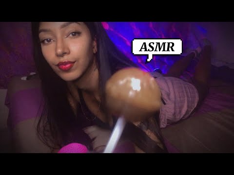 ASMR EATING, LICKING LOLLIPOP mouth sounds - Demilly ASMR