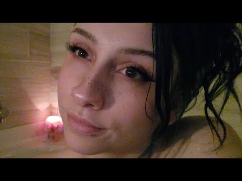 ASMR Bath Time🧼 | No talking, running water, candles, bubbles