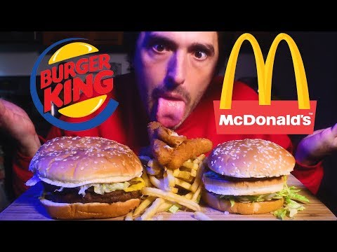 ASMR WHOPPER VS. BIG MAC ( Burger King + McDonalds Mukbang) ( Eating Sounds ) | Nomnomsammieboy