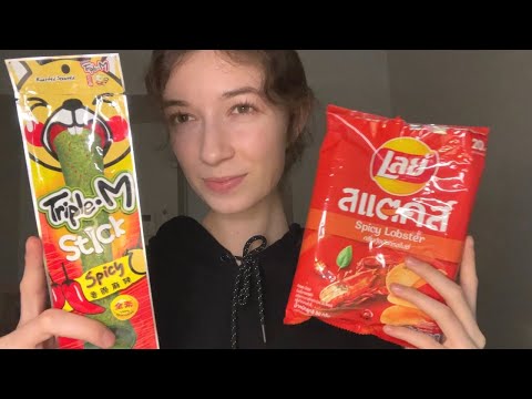 ASMR trying snacks from Thailand 🇹🇭