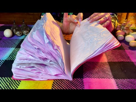 New Crinkle Notebook!📔(No talking only) Smoothing out water damaged pages! Super crinkle fest! ASMR