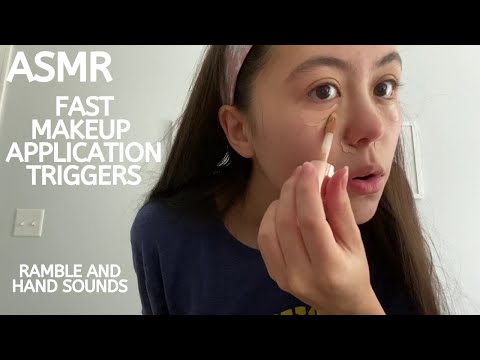 ASMR | Fast Makeup Application Triggers | ramble + hand sounds