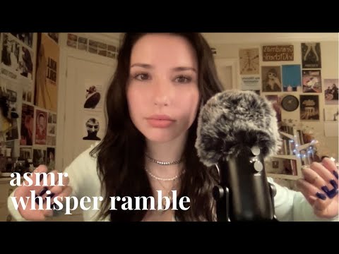 ASMR: cozy, late-night ramble🐻🧺☕️ (clicky whispers, nail tapping, mic brushing)