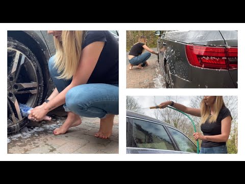 Washing My Car - Hand Washing My Audi - ASMR Soapy Sponge and Water Sounds
