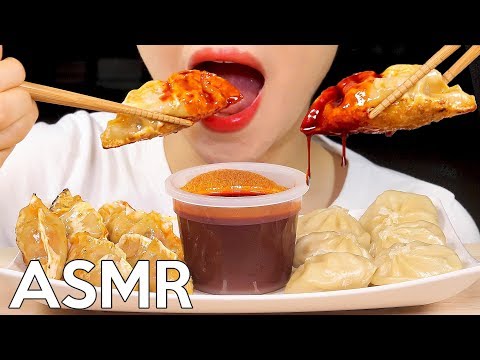 ASMR SPICY Dumplings with Fire Sauce 매운 불닭소스 만두 먹방🥟