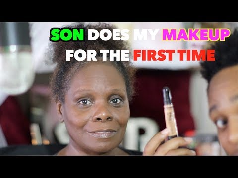 ASMR SON Does MOM'S MAKEUP