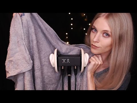 ASMR | Towel touching and scratching | 3Dio