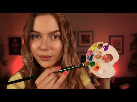 ASMR Painting Your Ears RP ~ Close-up Brush Sounds  Soft Spoken/Whispering