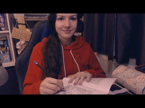 ASMR Relaxing colouring - with felt tips and pencils