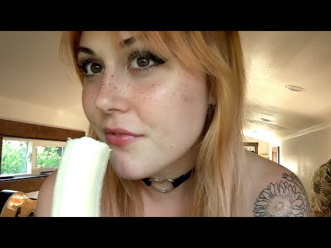eating a banana and making mouth sounds/ asmr